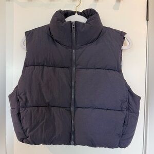 HM cropped puffer vest navy